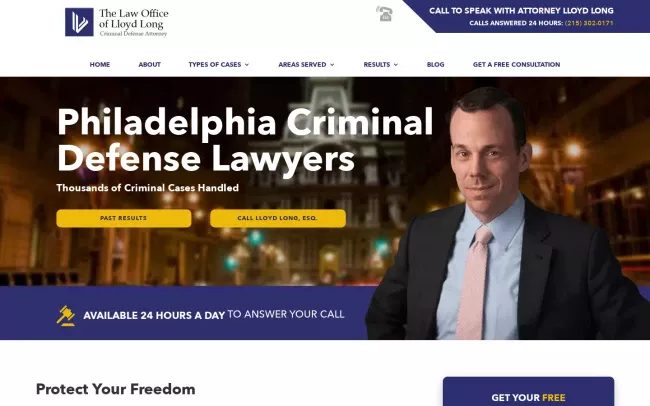 Screenshot of the Lloyd Long, Criminal Defense Attorney Website