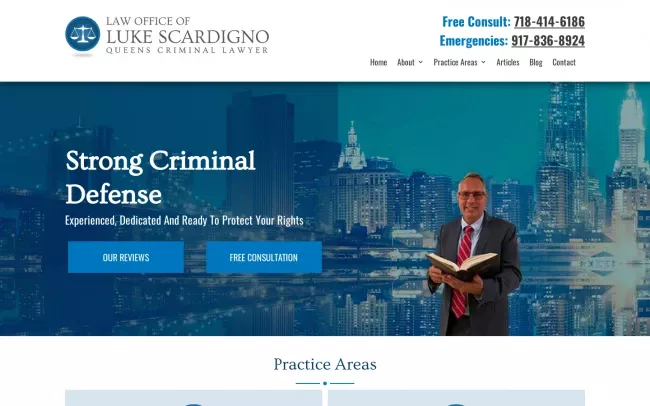 Screenshot of the Law Office of Luke Scardigno Website