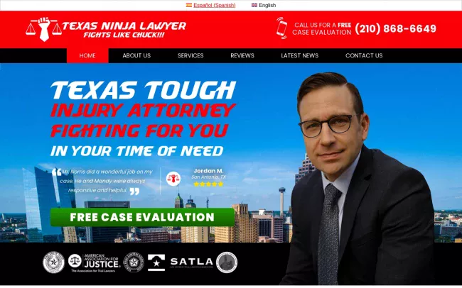 Screenshot of the Law Office of Matthew S. Norris Website
