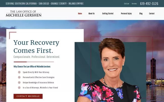 Screenshot of the The Law Office of Michelle Gershen Website