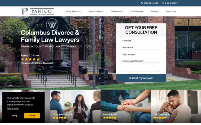 Screenshot of the Law Office of Paul R. Panico Website