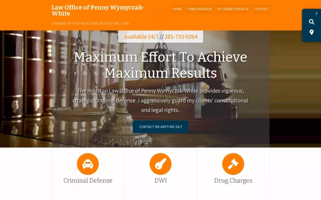 Screenshot of the The Law Office of Penny Wymyczak-White Website