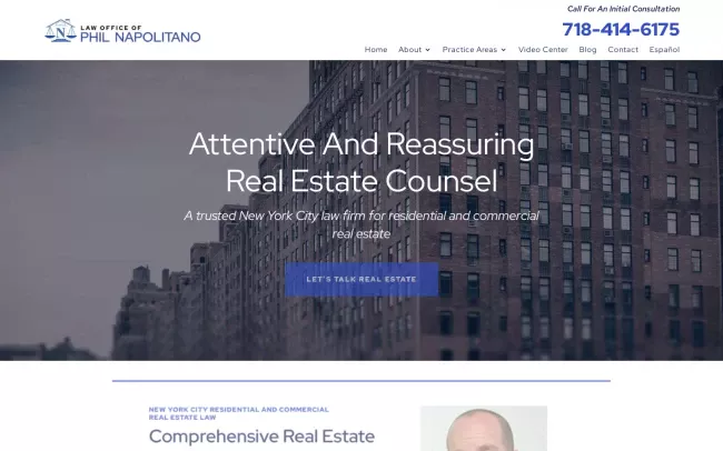 Screenshot of the Law Office of Phil Napolitano Website