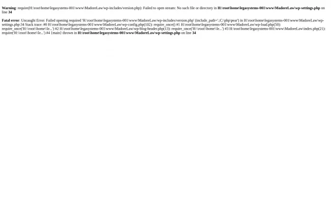 Screenshot of the Law Office of Richard R. Madore, P.C. Website