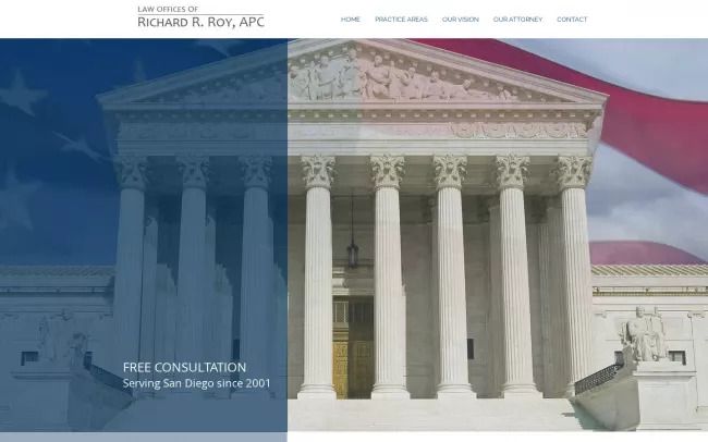 Screenshot of the Law Office of Richard Roy Website