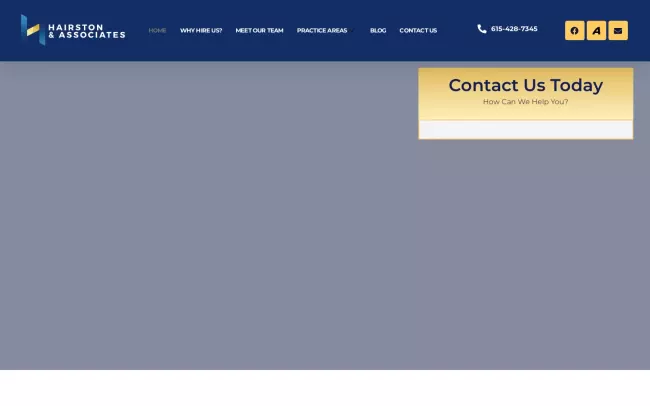 Screenshot of the Law Office of Roland T. Hairston, II & Associates Website