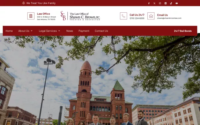 Screenshot of the The Law Office of Shawn C. Brown, PC Website