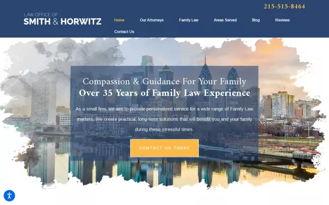 Screenshot of the Law Office of Smith & Horwitz Website