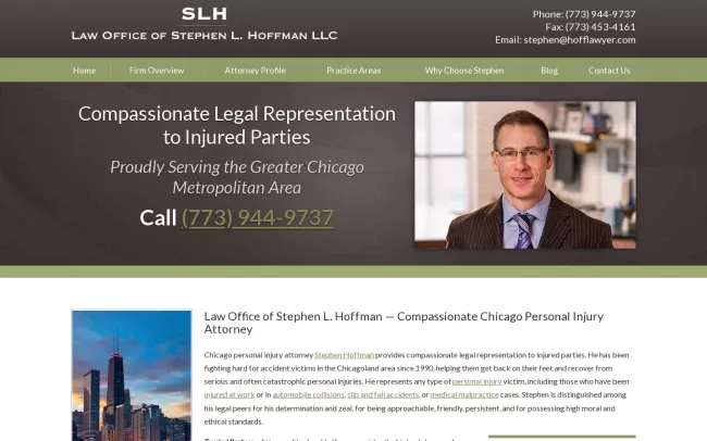 Screenshot of the Law Office Of Stephen L. Hoffman LLC Website