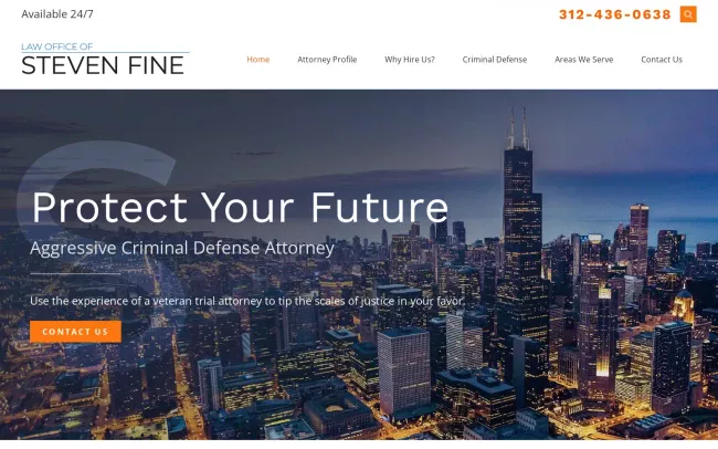 Screenshot of the Law Office of Steven Fine Website
