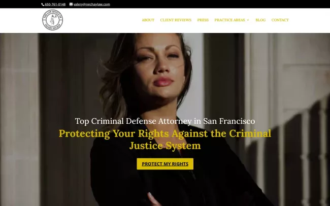 Screenshot of the The Law Office of Valery Nechay Website