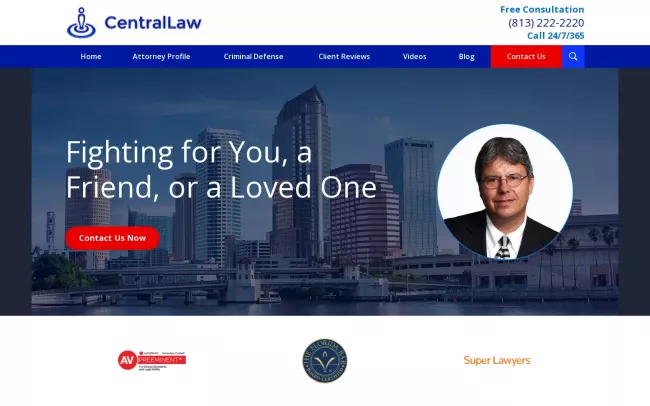 Screenshot of the Law Office of W.F. "Casey" Ebsary, Jr. Website