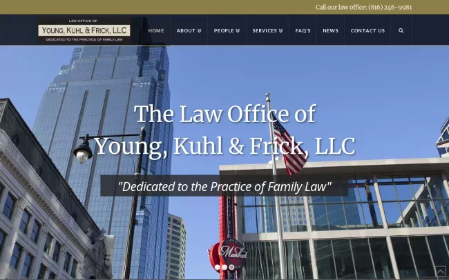 Screenshot of the Law Office of Young, Kuhl & Frick, LLC Website