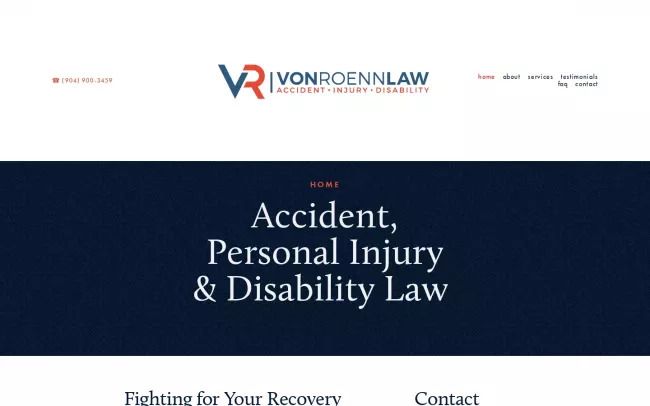 Screenshot of the Law Office of Zachary Von Roenn Website