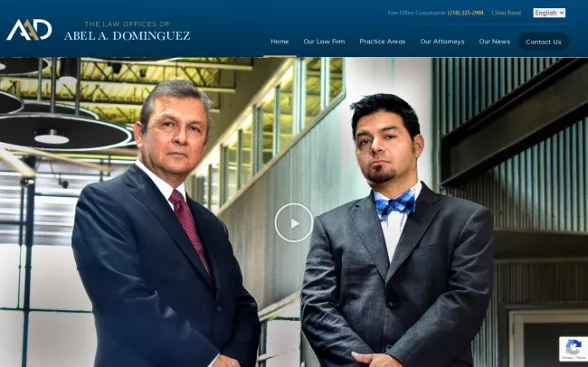 Screenshot of the The Law Offices of Abel A. Dominguez Website