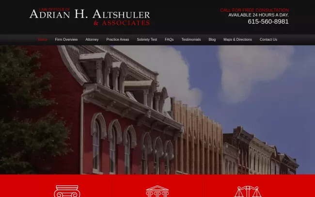 Screenshot of the Law Offices of Adrian H. Altshuler & Associates Website