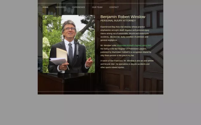 Screenshot of the Law Offices of Benjamin Winslow Website