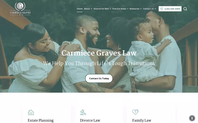 Screenshot of the Law Offices of Carmiece Graves, PLLC Website
