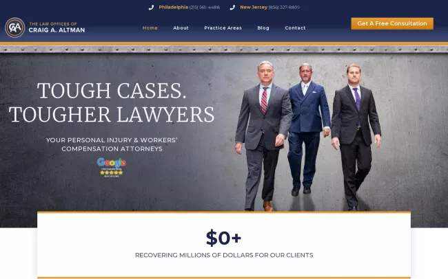 Screenshot of the Law Offices of Craig A. Altman Website