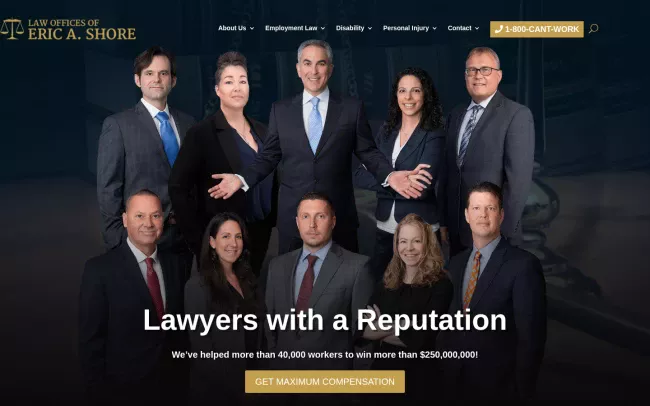 Screenshot of the Law Offices of Eric Shore Website