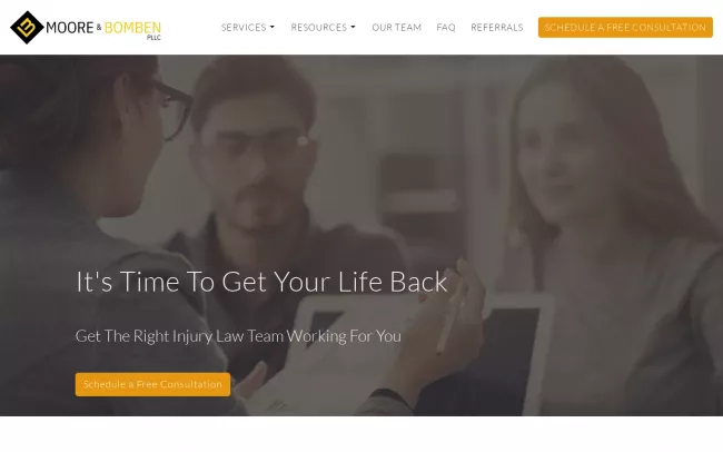 Screenshot of the Moore & Bomben, PLLC Website