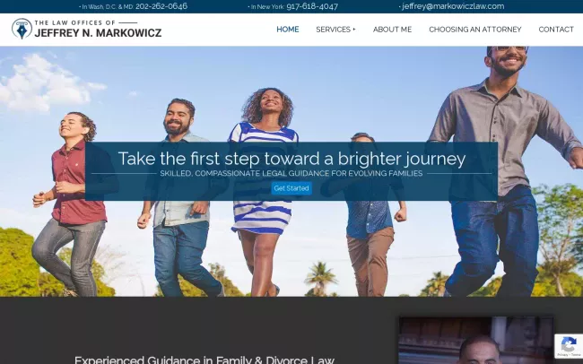 Screenshot of the Law Offices of Jeffrey N. Markowicz Website