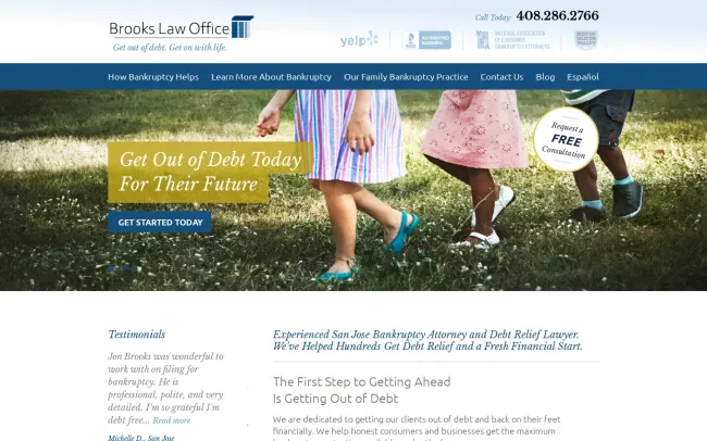 Screenshot of the Law Offices of Jon G. Brooks Website