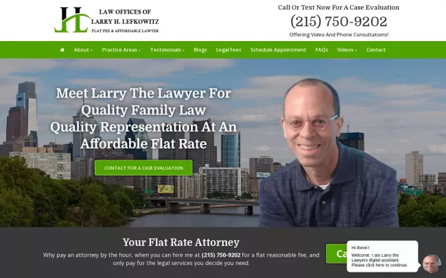 Screenshot of the Larry Lefkowitz Esq. Website