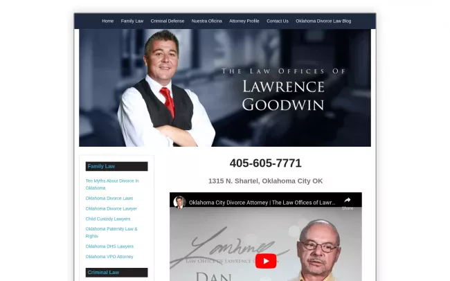 Screenshot of the The Law Offices of Lawrence Goodwin Website