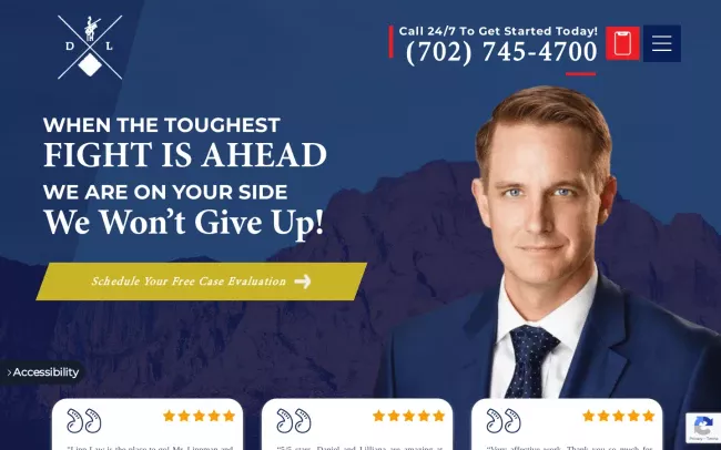 Screenshot of the Law Offices of Mace J. Yampolsky Criminal Defense Las Vegas Website