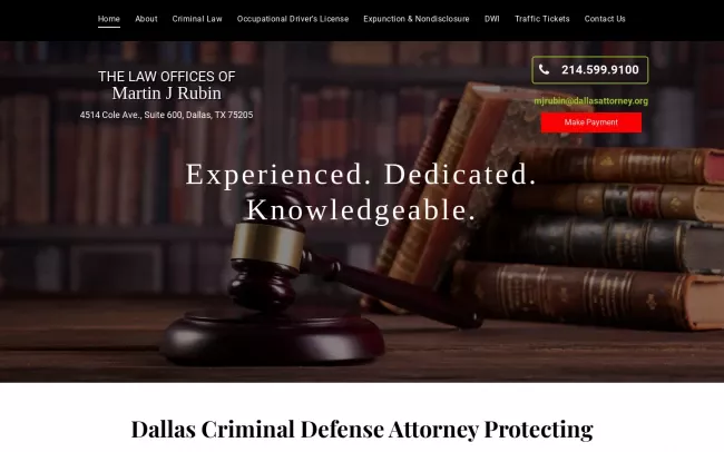 Screenshot of the Law Offices Of Martin J Rubin Website
