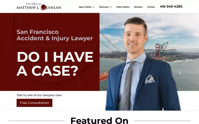 Screenshot of the Law Offices of Matthew J. Quinlan Website