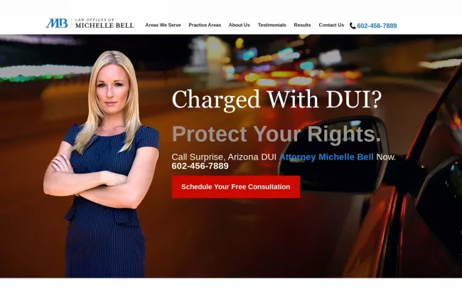 Screenshot of the Law Offices of Michelle Bell, PLLC Website