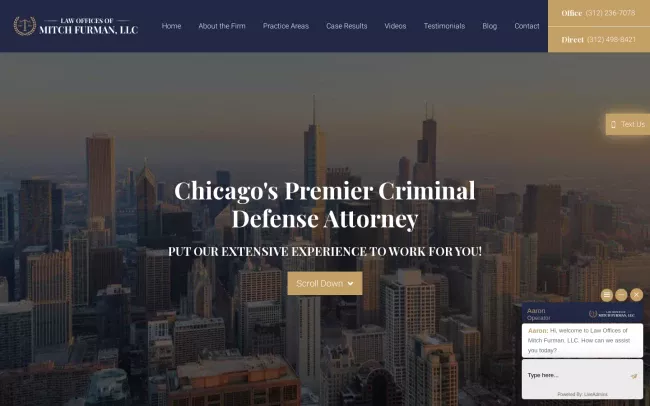 Screenshot of the Law Offices of Mitch Furman Website
