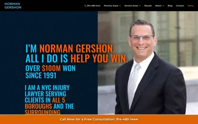 Screenshot of the Law Offices of Norman Gershon Website