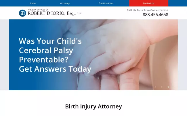 Screenshot of the The Law Offices of Robert D'Iorio, Esq., PLLC Website