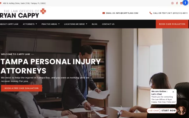 Screenshot of the The Law Offices of Ryan Cappy Website