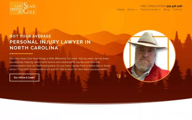 Screenshot of the The Law Offices of Sean Cole Website
