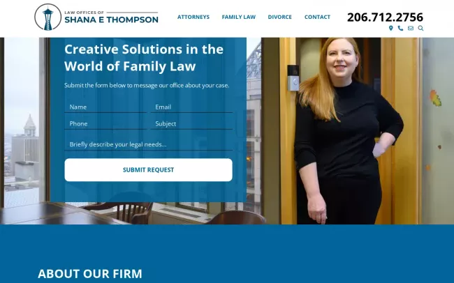 Screenshot of the Law Offices of Shana E. Thompson Website