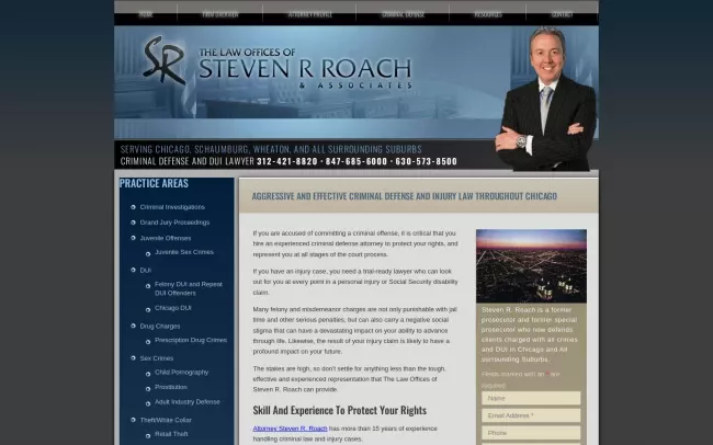 Screenshot of the Roach Steven Website