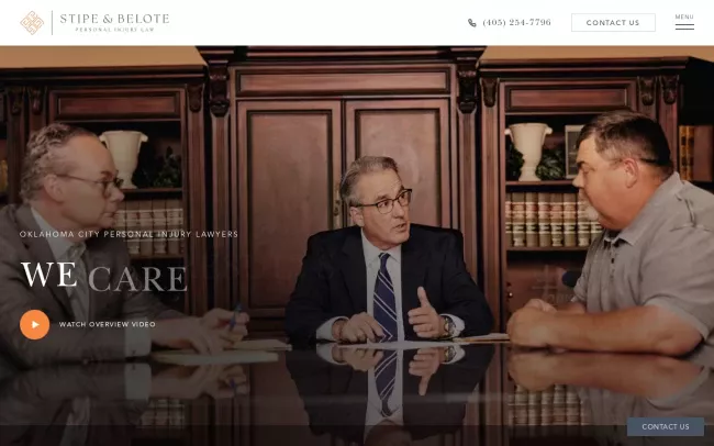 Screenshot of the Law Offices of Stipe & Belote Website