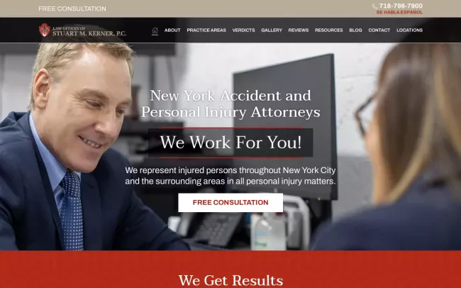 Screenshot of the Kerner Law Group, P.C. Website