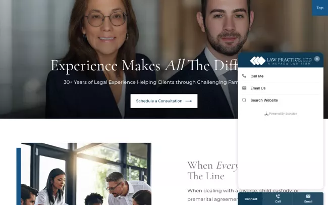 Screenshot of the Law Practice, Ltd. Website