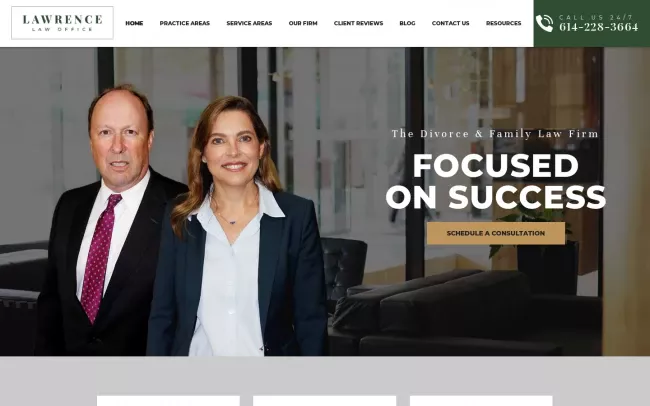Screenshot of the Lawrence Law Office Website