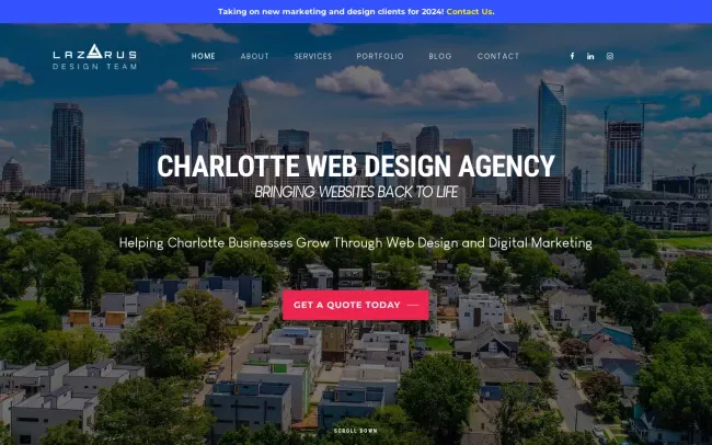 Screenshot of the Lazarus Design Team Website