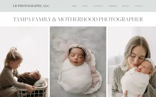 Screenshot of the LB Photography, LLC Website