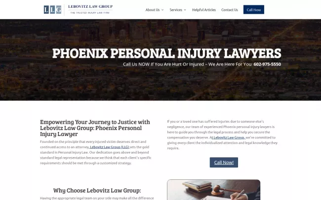 Screenshot of the Lebovitz Law Group Website