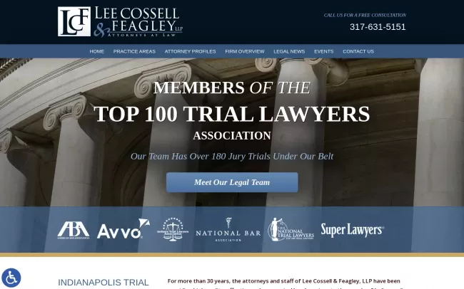 Screenshot of the Lee, Cossell & Feagley, LLP Website