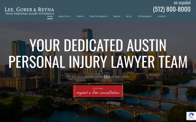 Screenshot of the Lee, Gober & Reyna Website
