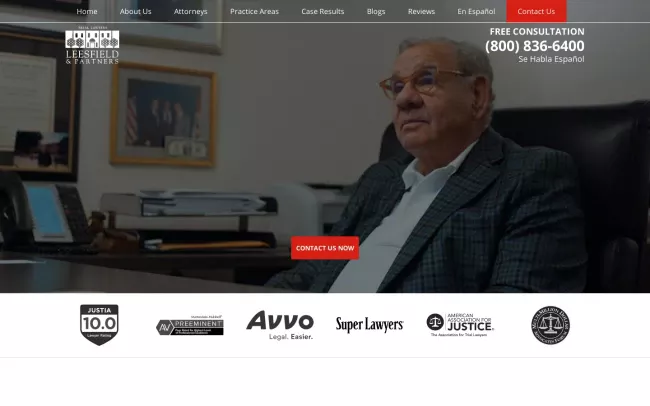 Screenshot of the Leesfield & Partners Website